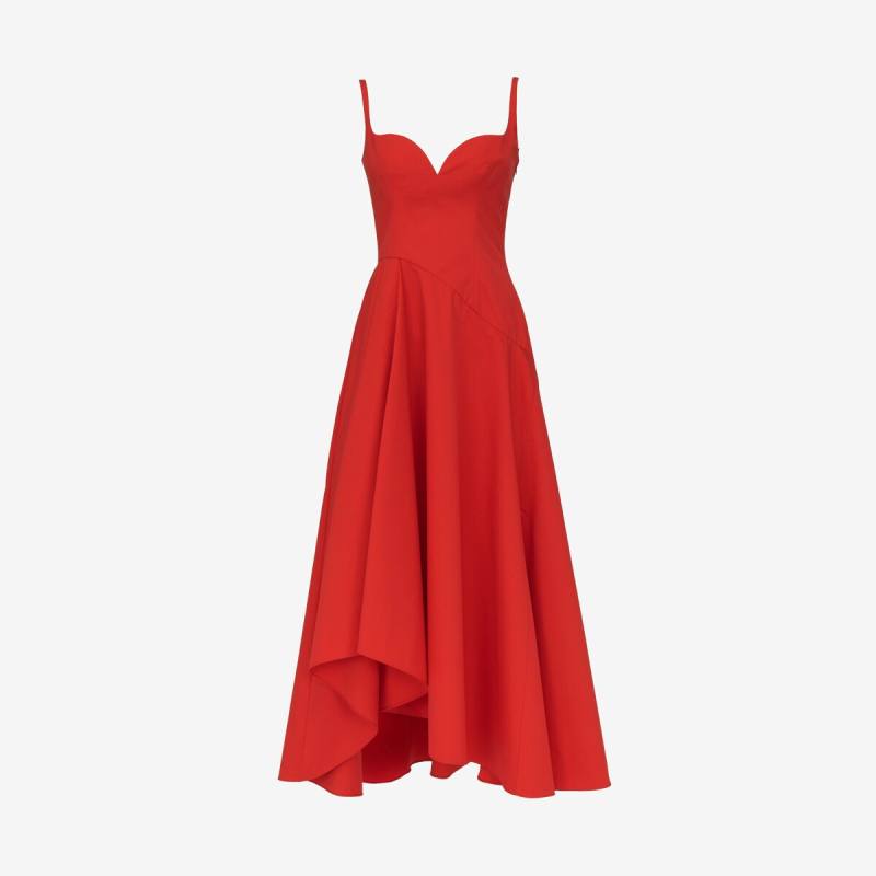 ALEXANDER MCQUEEN - Sweetheart Neckline Midi Dress - Item 797797QAABC66